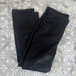 Gap leather vintage high rise slim pants size 4